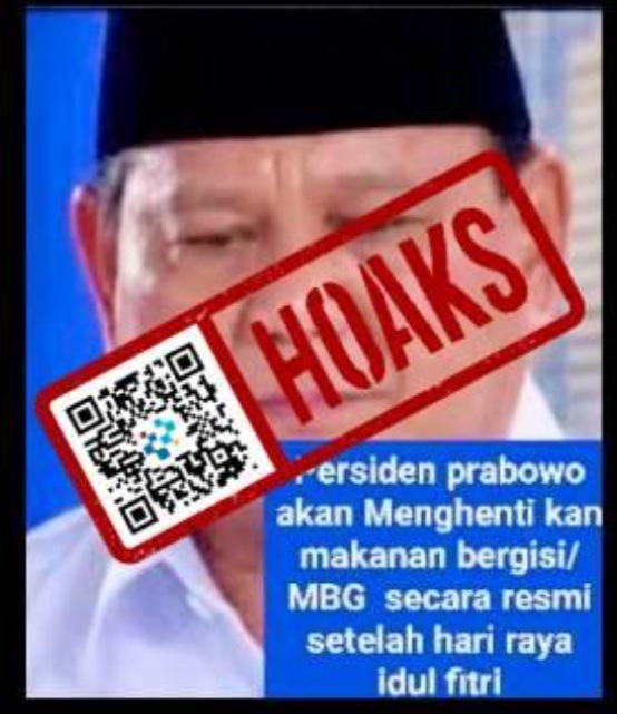 [HOAKS] Presiden Prabowo Bakal Hentikan MBG Usai Hari Raya Idulfitri